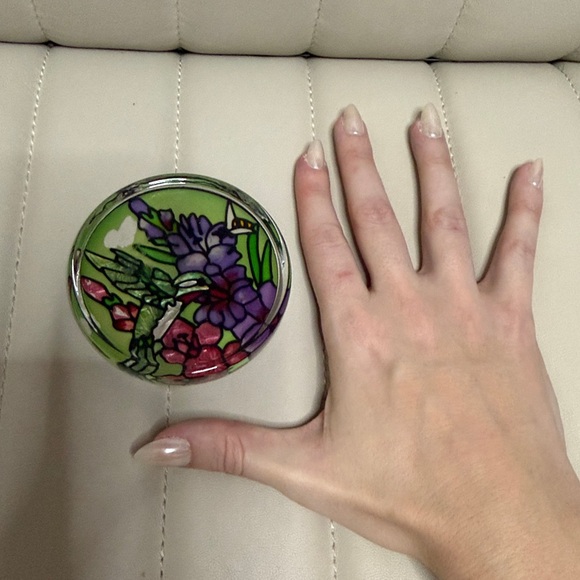 Floral Stained Glass Art Piece Coaster Decor - Picture 5 of 7